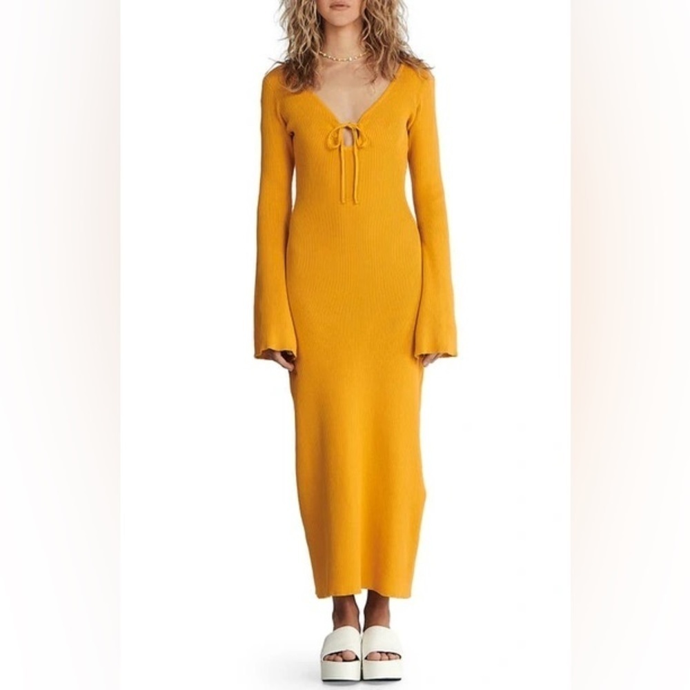 Charlie Holiday Mahalia Knit Dress Golden Size Small NWT - Picture 4 of 5